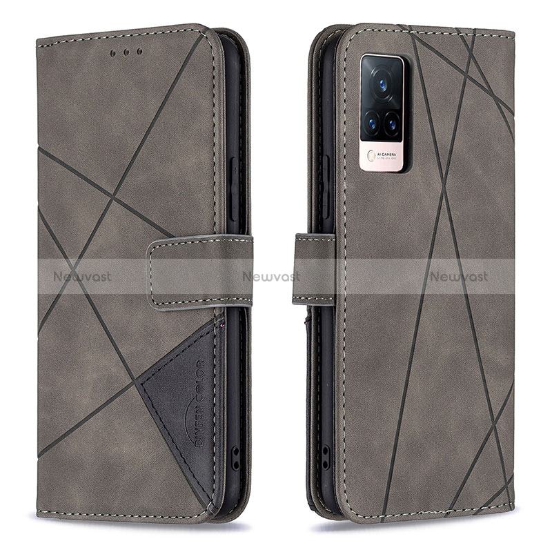 Leather Case Stands Flip Cover Holder B08F for Vivo V21 5G