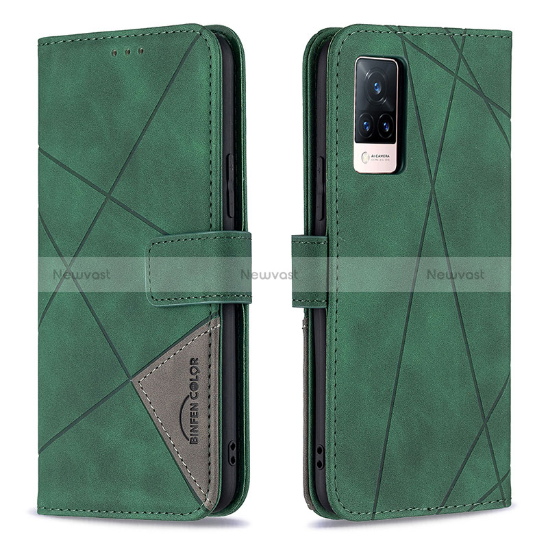 Leather Case Stands Flip Cover Holder B08F for Vivo V21 5G