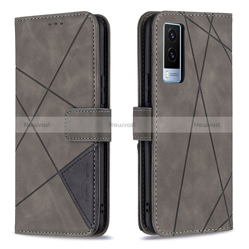 Leather Case Stands Flip Cover Holder B08F for Vivo V21e 5G