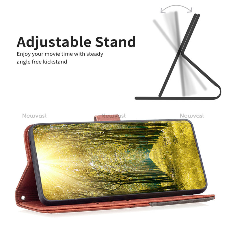 Leather Case Stands Flip Cover Holder B08F for Vivo Y02