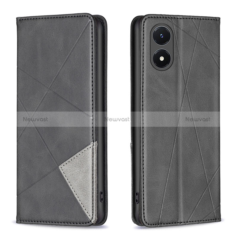 Leather Case Stands Flip Cover Holder B08F for Vivo Y02S