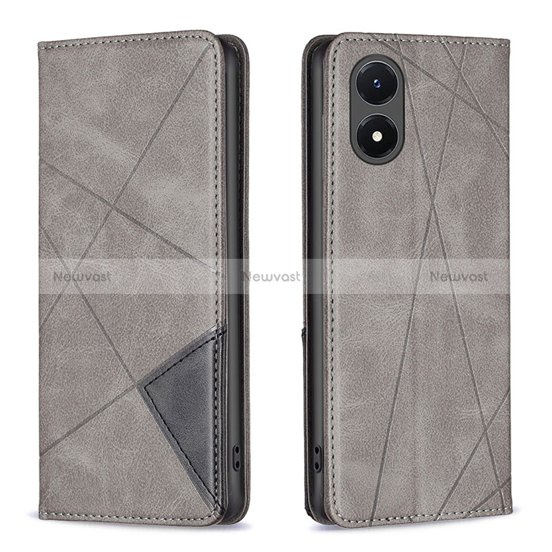 Leather Case Stands Flip Cover Holder B08F for Vivo Y02S