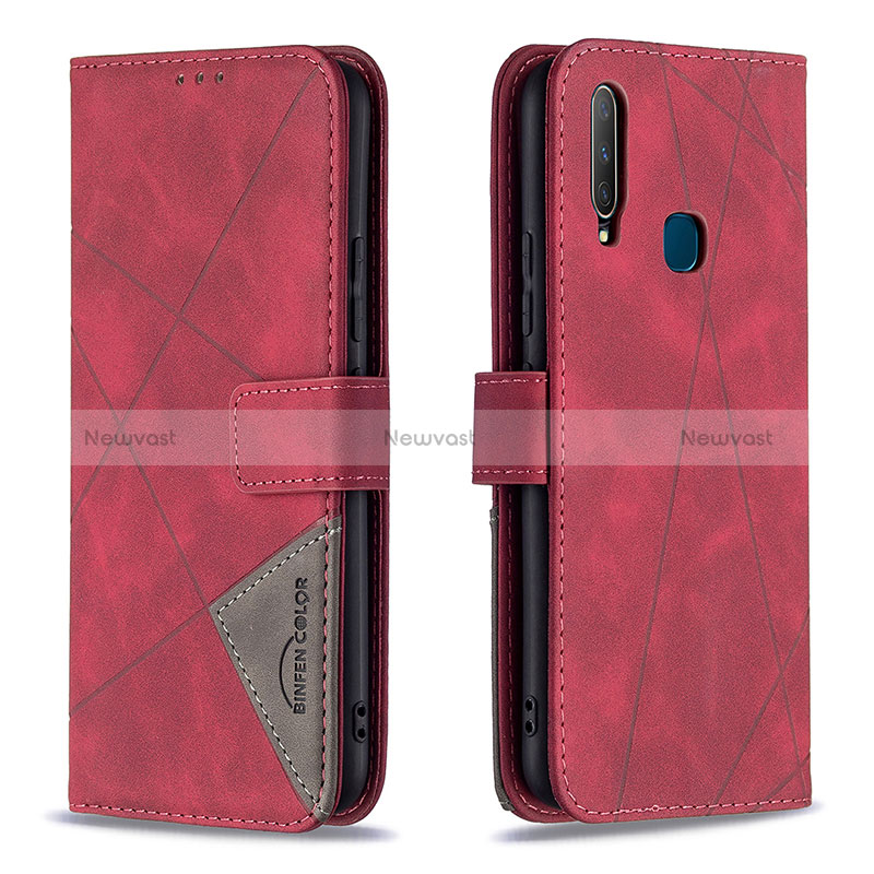 Leather Case Stands Flip Cover Holder B08F for Vivo Y11