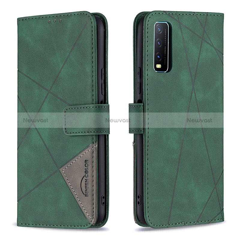 Leather Case Stands Flip Cover Holder B08F for Vivo Y20a