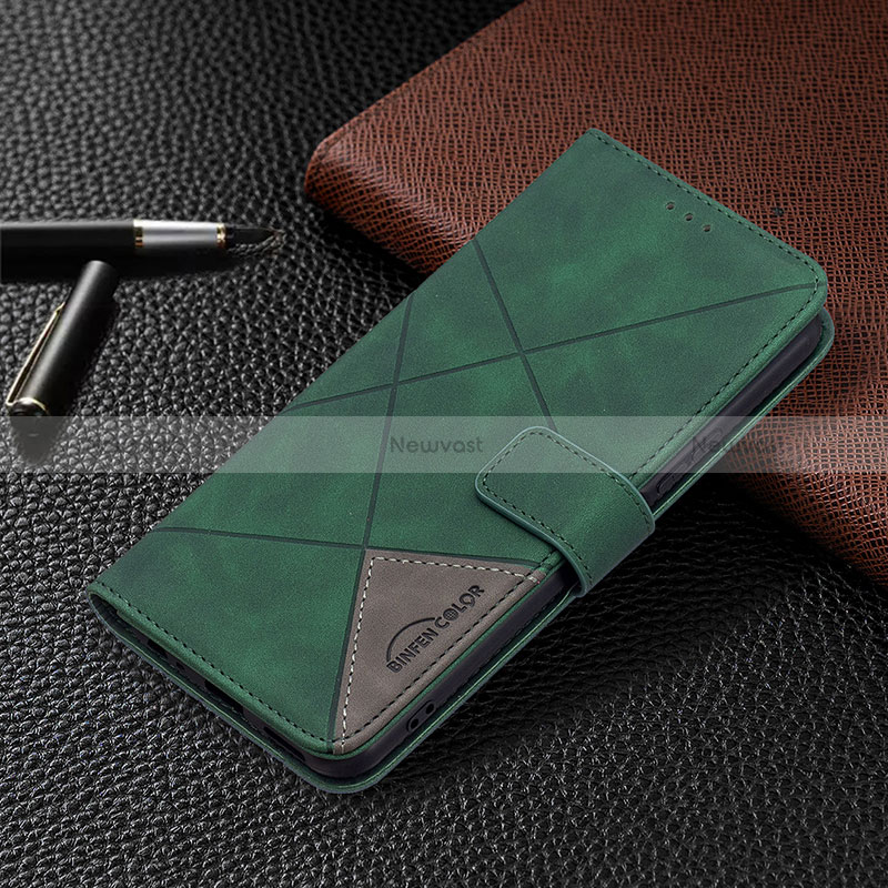 Leather Case Stands Flip Cover Holder B08F for Vivo Y21a