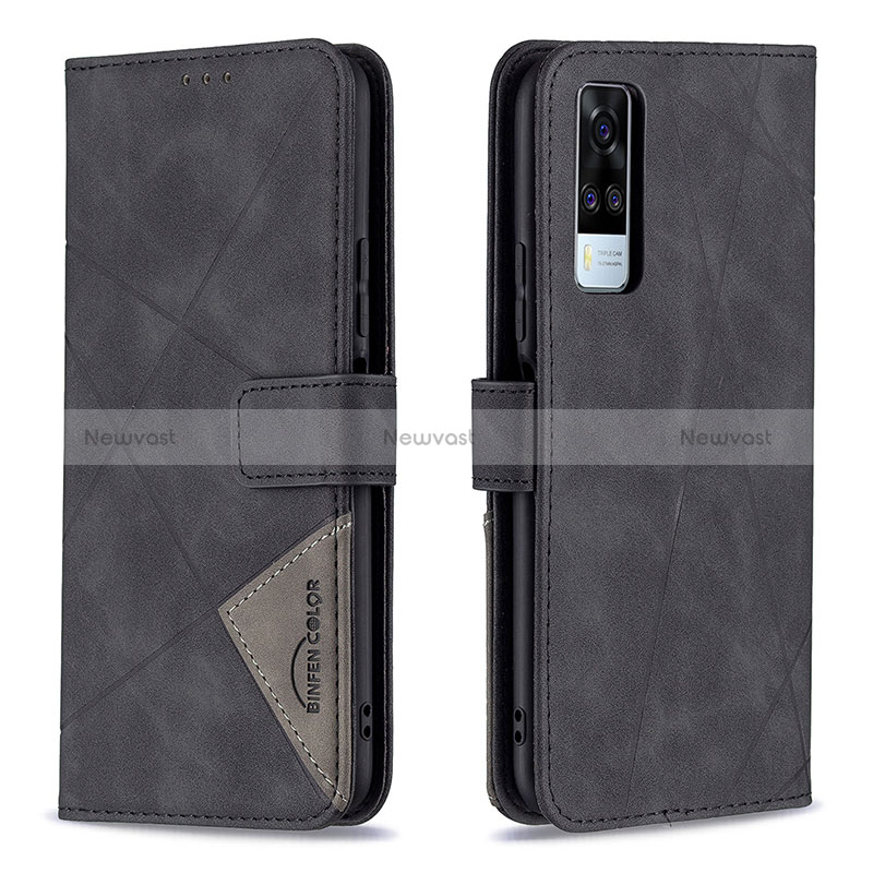 Leather Case Stands Flip Cover Holder B08F for Vivo Y51 (2021)