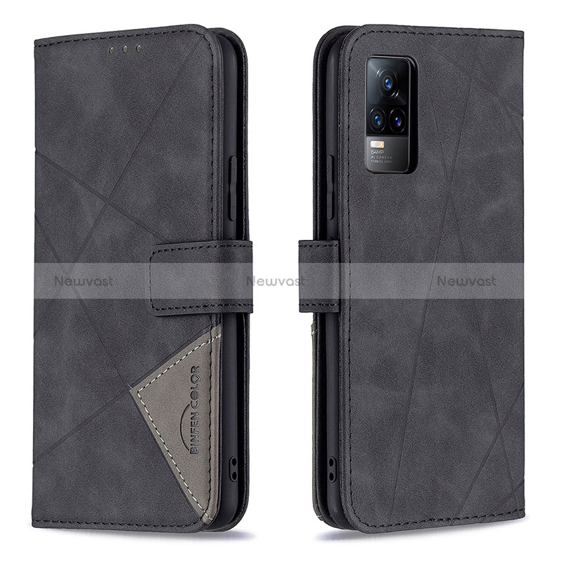 Leather Case Stands Flip Cover Holder B08F for Vivo Y73 (2021)