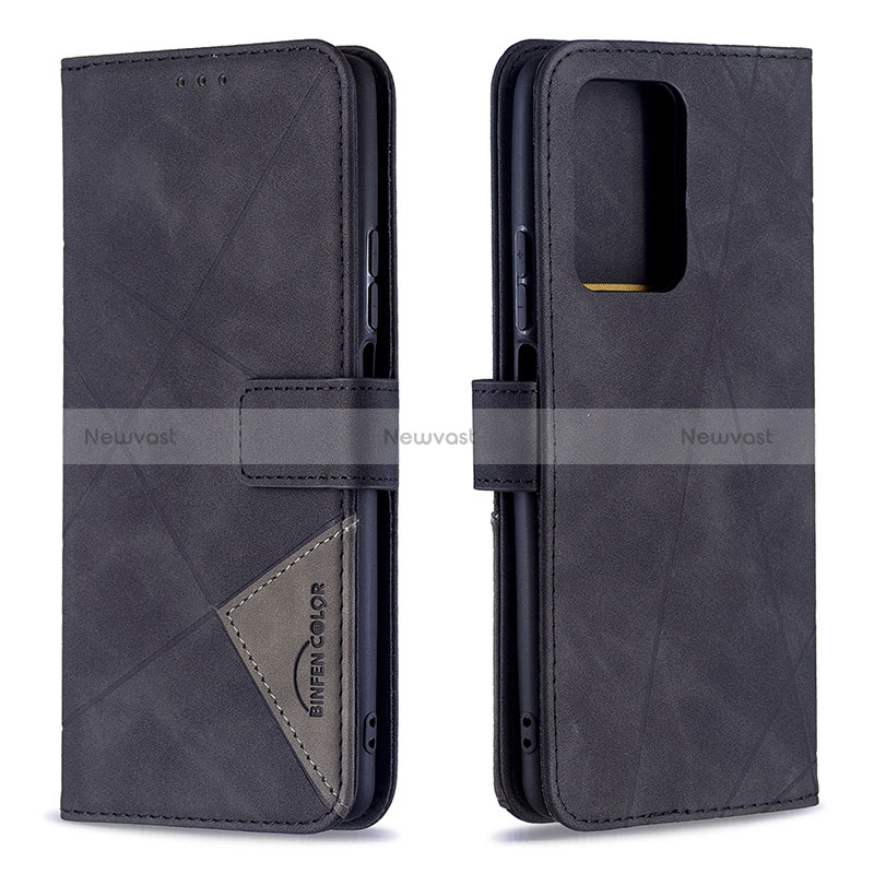 Leather Case Stands Flip Cover Holder B08F for Xiaomi Mi 11T 5G Black