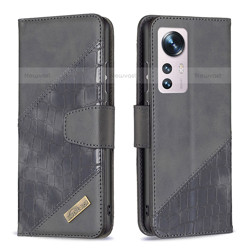 Leather Case Stands Flip Cover Holder B08F for Xiaomi Mi 12X 5G