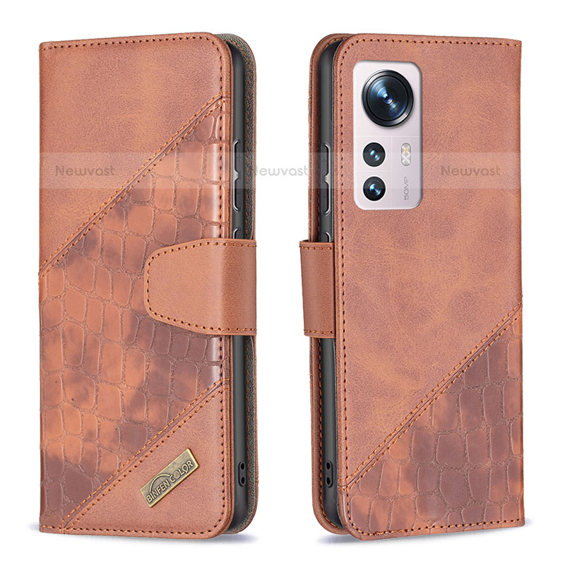 Leather Case Stands Flip Cover Holder B08F for Xiaomi Mi 12X 5G