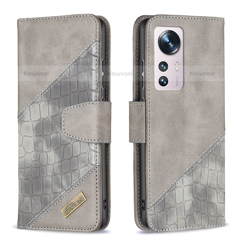 Leather Case Stands Flip Cover Holder B08F for Xiaomi Mi 12X 5G