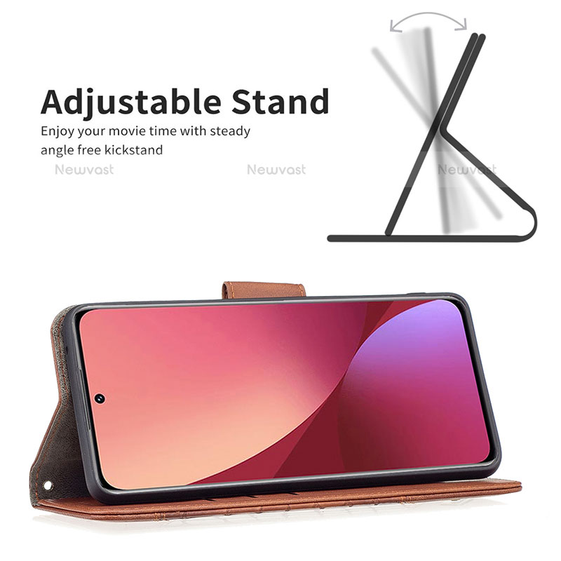 Leather Case Stands Flip Cover Holder B08F for Xiaomi Mi 12X 5G