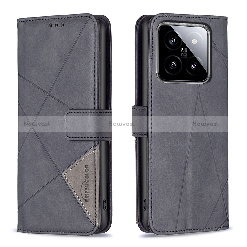 Leather Case Stands Flip Cover Holder B08F for Xiaomi Mi 14 Pro 5G