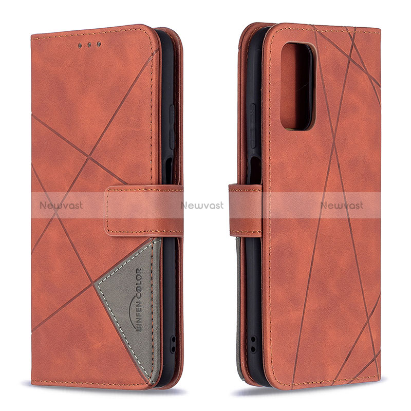 Leather Case Stands Flip Cover Holder B08F for Xiaomi Poco M3