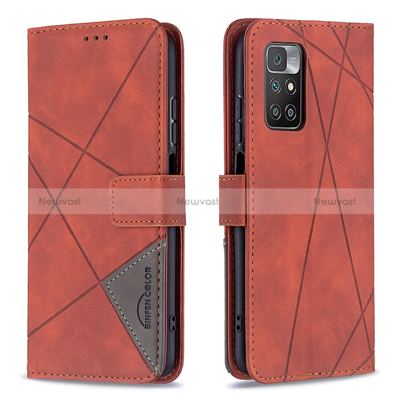 Leather Case Stands Flip Cover Holder B08F for Xiaomi Redmi 10 (2022)