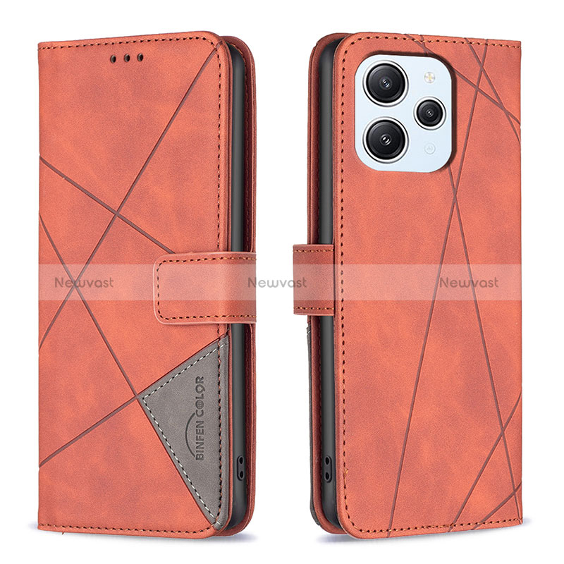 Leather Case Stands Flip Cover Holder B08F for Xiaomi Redmi 12 4G