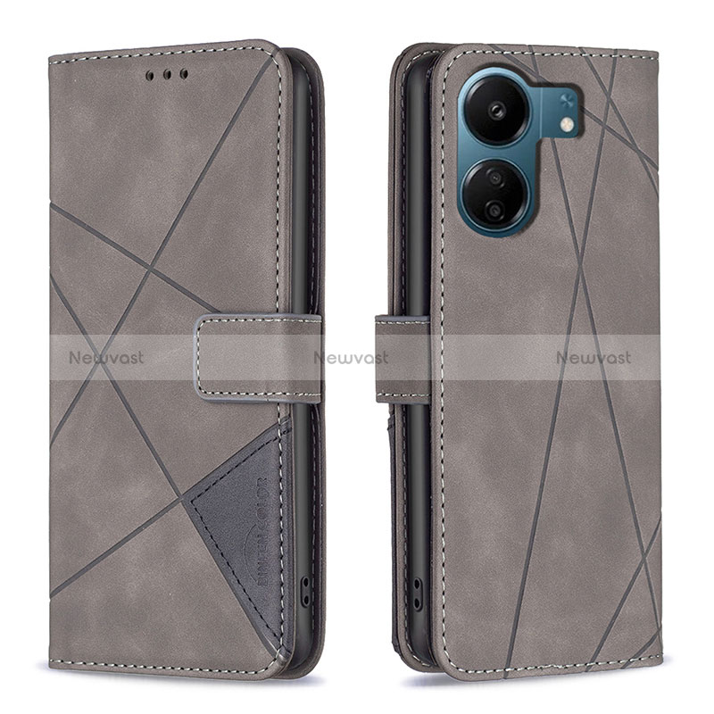 Leather Case Stands Flip Cover Holder B08F for Xiaomi Redmi 13C