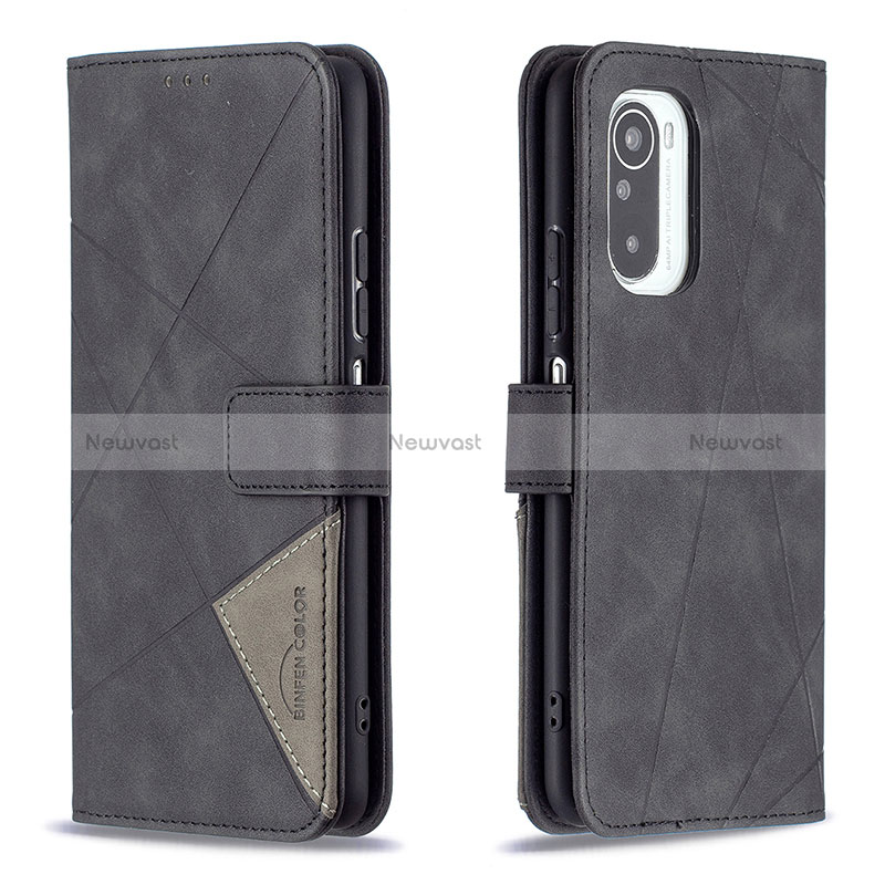 Leather Case Stands Flip Cover Holder B08F for Xiaomi Redmi K40 5G