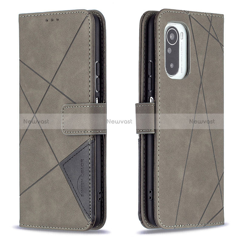 Leather Case Stands Flip Cover Holder B08F for Xiaomi Redmi K40 5G