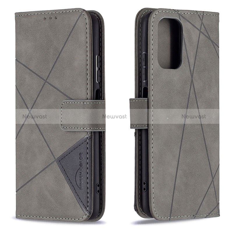 Leather Case Stands Flip Cover Holder B08F for Xiaomi Redmi Note 10 4G