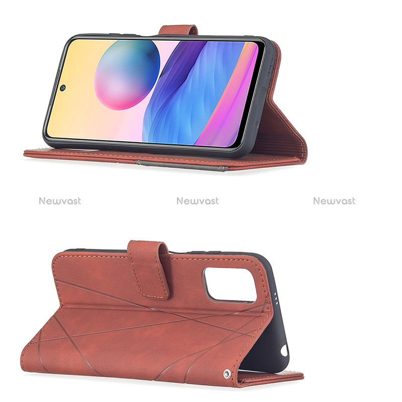 Leather Case Stands Flip Cover Holder B08F for Xiaomi Redmi Note 10 5G