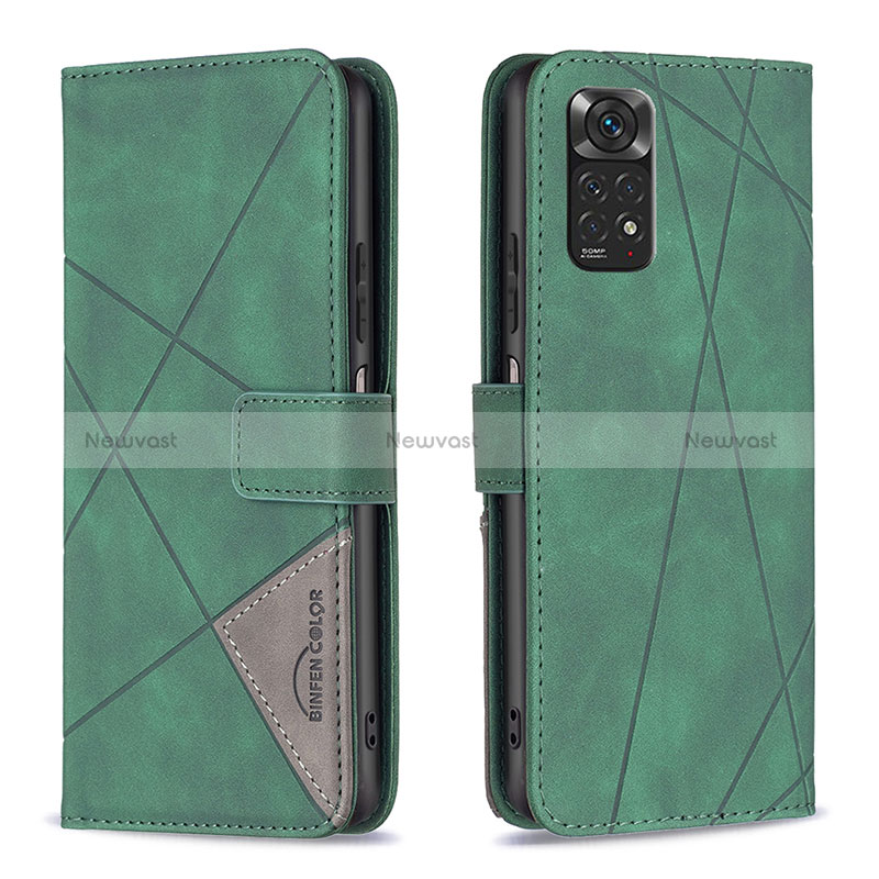 Leather Case Stands Flip Cover Holder B08F for Xiaomi Redmi Note 11 4G (2022)