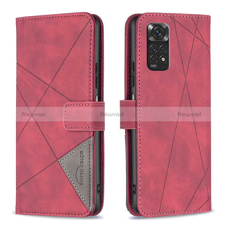 Leather Case Stands Flip Cover Holder B08F for Xiaomi Redmi Note 11 4G (2022)