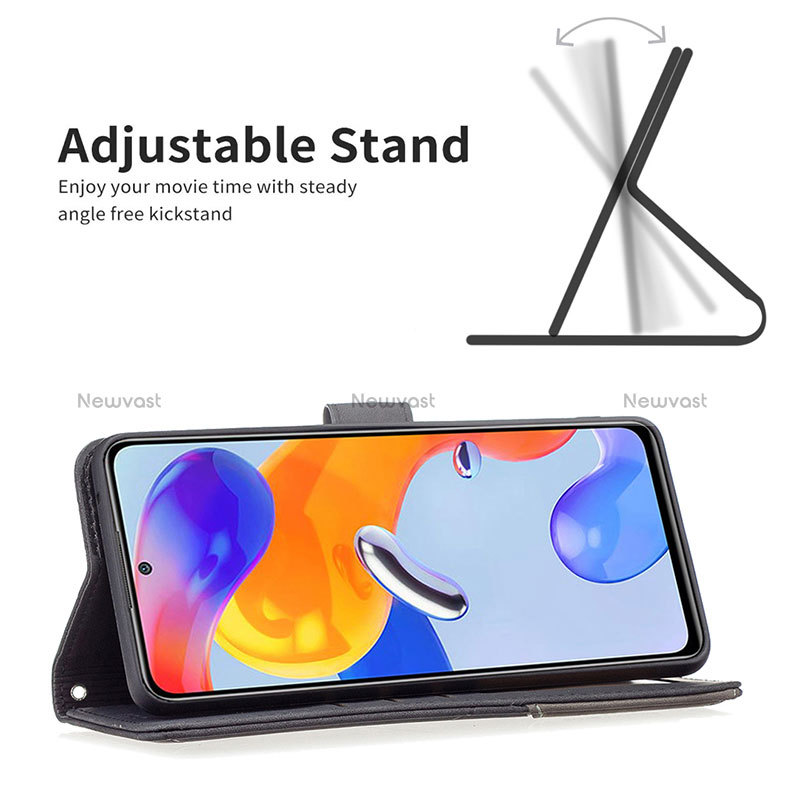 Leather Case Stands Flip Cover Holder B08F for Xiaomi Redmi Note 11 Pro 5G