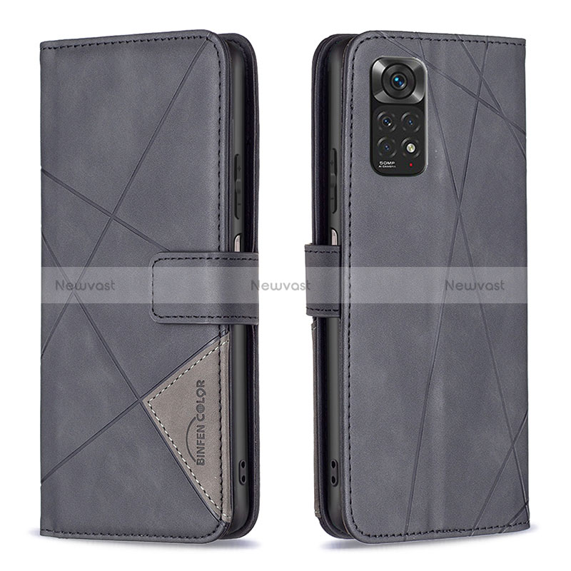 Leather Case Stands Flip Cover Holder B08F for Xiaomi Redmi Note 11S 4G