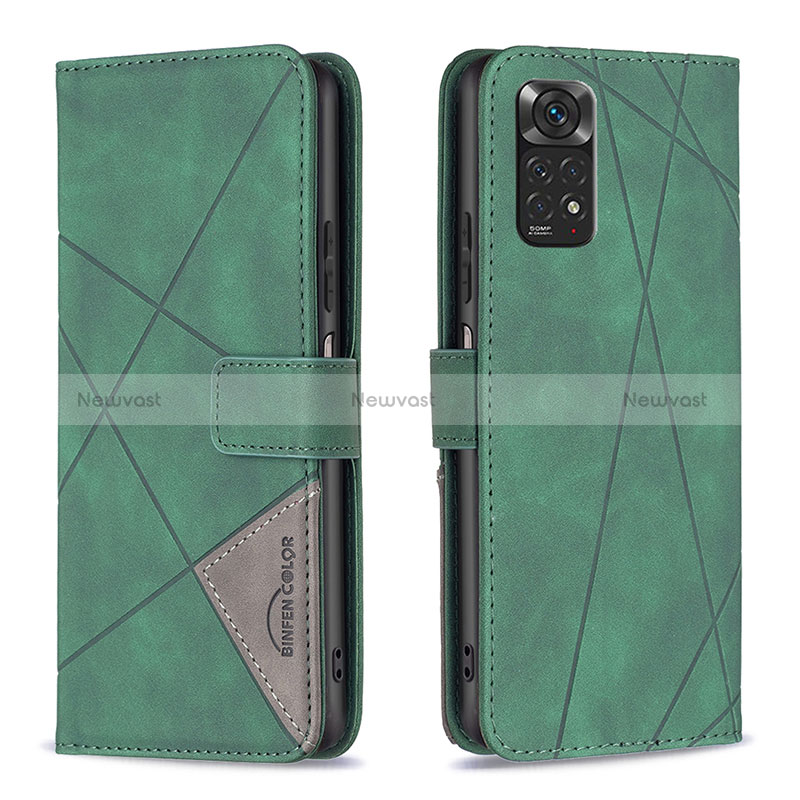 Leather Case Stands Flip Cover Holder B08F for Xiaomi Redmi Note 11S 4G