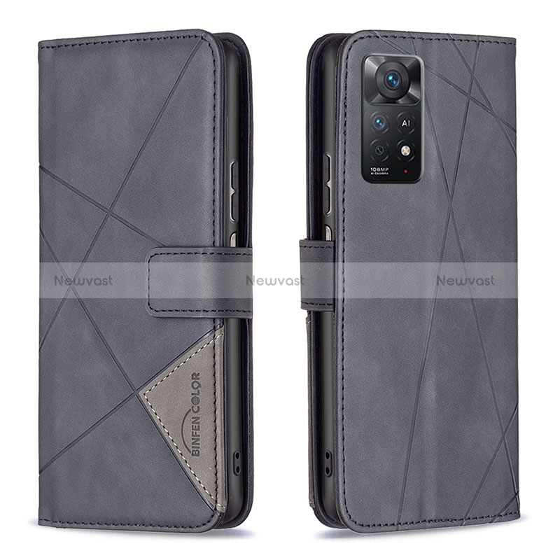 Leather Case Stands Flip Cover Holder B08F for Xiaomi Redmi Note 12 Pro 4G