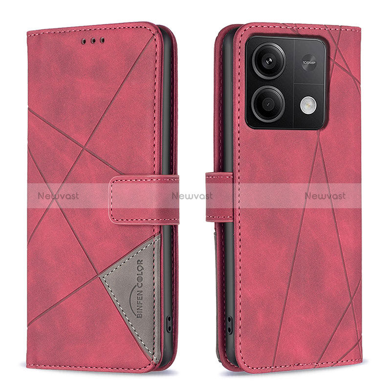 Leather Case Stands Flip Cover Holder B08F for Xiaomi Redmi Note 13 5G