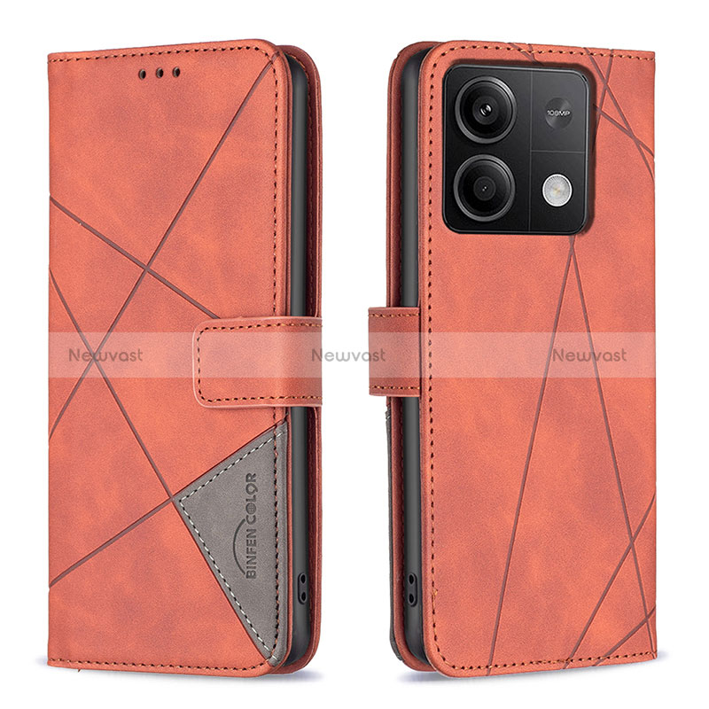 Leather Case Stands Flip Cover Holder B08F for Xiaomi Redmi Note 13 5G