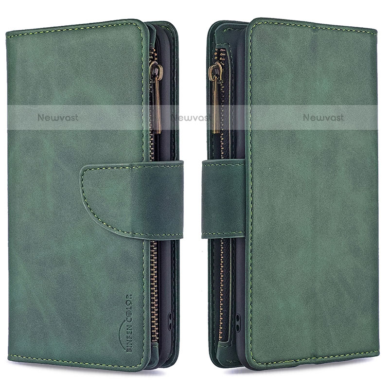 Leather Case Stands Flip Cover Holder B09F for Samsung Galaxy Note 10 Lite Green