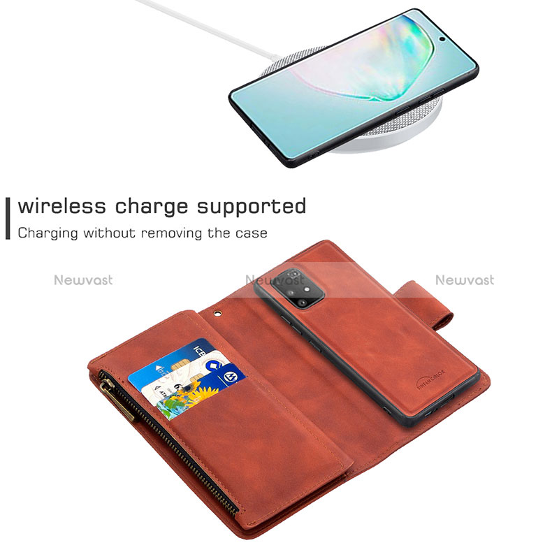 Leather Case Stands Flip Cover Holder B09F for Samsung Galaxy S10 Lite