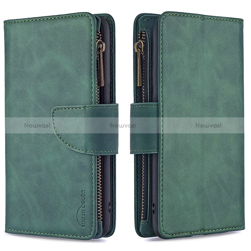 Leather Case Stands Flip Cover Holder B09F for Xiaomi Poco X3 NFC Green