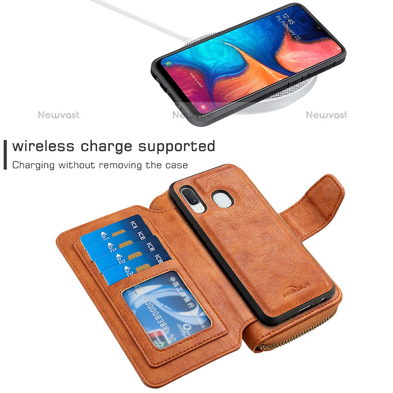 Leather Case Stands Flip Cover Holder B10F for Samsung Galaxy A10e