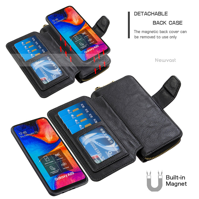 Leather Case Stands Flip Cover Holder B10F for Samsung Galaxy A20