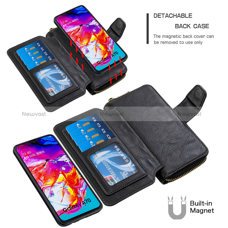 Leather Case Stands Flip Cover Holder B10F for Samsung Galaxy A70S