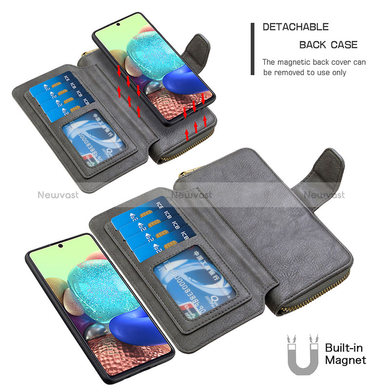 Leather Case Stands Flip Cover Holder B10F for Samsung Galaxy A71 5G