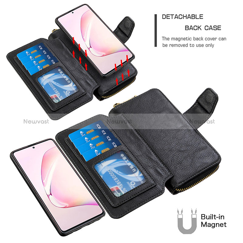 Leather Case Stands Flip Cover Holder B10F for Samsung Galaxy A81