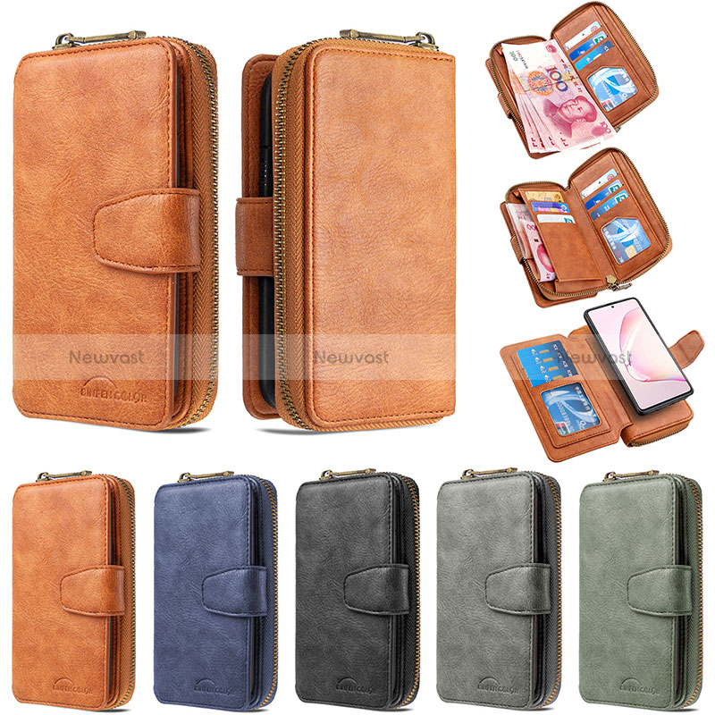 Leather Case Stands Flip Cover Holder B10F for Samsung Galaxy A81