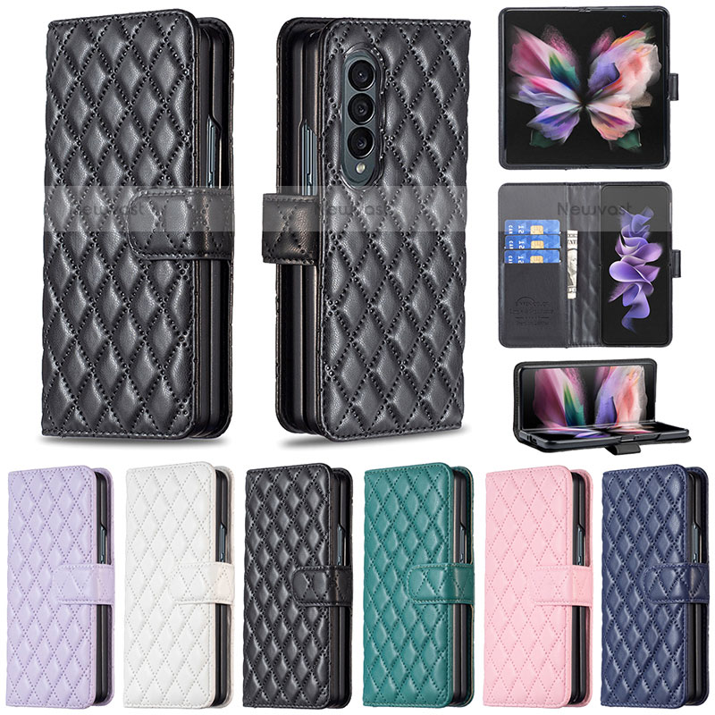 Leather Case Stands Flip Cover Holder B10F for Samsung Galaxy Z Fold3 5G