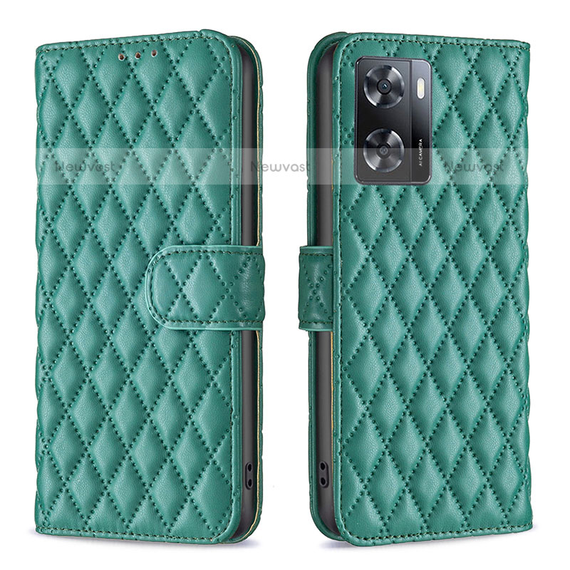 Leather Case Stands Flip Cover Holder B11F for OnePlus Nord N20 SE Green