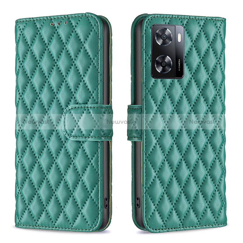 Leather Case Stands Flip Cover Holder B11F for Oppo A77 4G