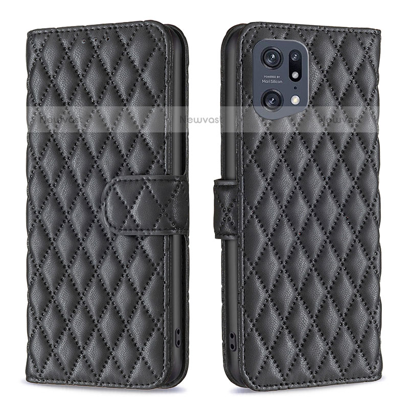 Leather Case Stands Flip Cover Holder B11F for Oppo Find X5 Pro 5G