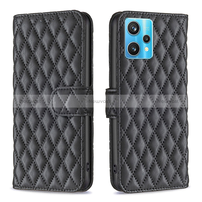 Leather Case Stands Flip Cover Holder B11F for Realme 9 4G Black