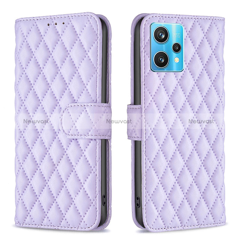 Leather Case Stands Flip Cover Holder B11F for Realme 9 4G Purple