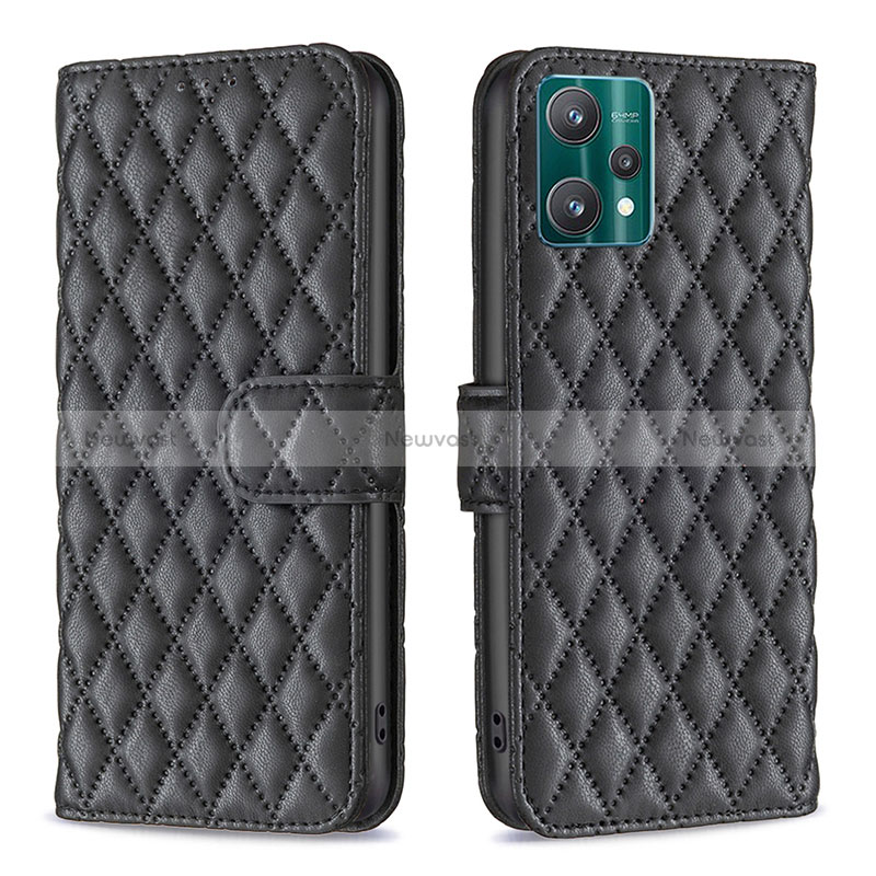 Leather Case Stands Flip Cover Holder B11F for Realme 9 Pro 5G Black