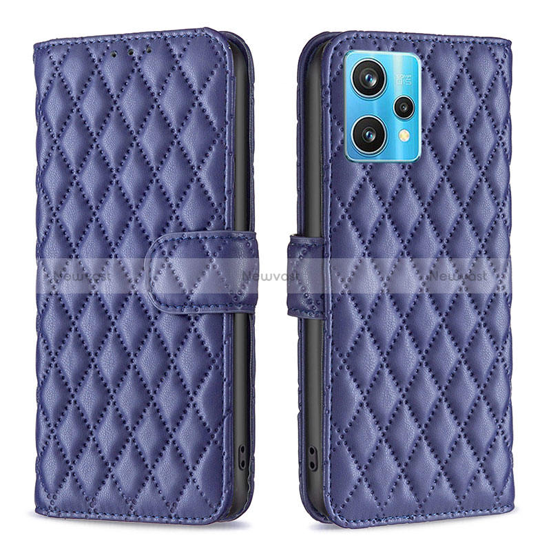 Leather Case Stands Flip Cover Holder B11F for Realme 9 Pro+ Plus 5G Blue